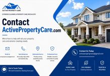 Contact ActivePropertyCare.com: Where Can You Get Help for Property Care Services? Contact ActivePropertyCare.com banner with a house image, email contact details, property care support icons, and exterior cleaning service highlights.