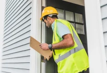 Rental Property Inspection Checklist: Move-In, Routine, Repair, and Move-Out Checks Property inspector documenting the exterior condition of a residential rental home.